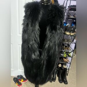 Ralph Lauren Black Faux Fur Vest